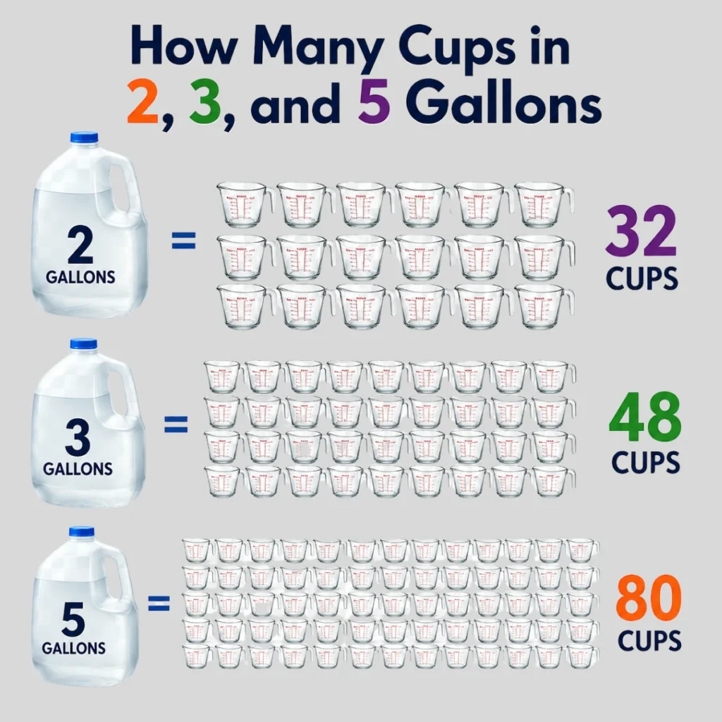 how-many-cups-in-2-3-and-5-gallons