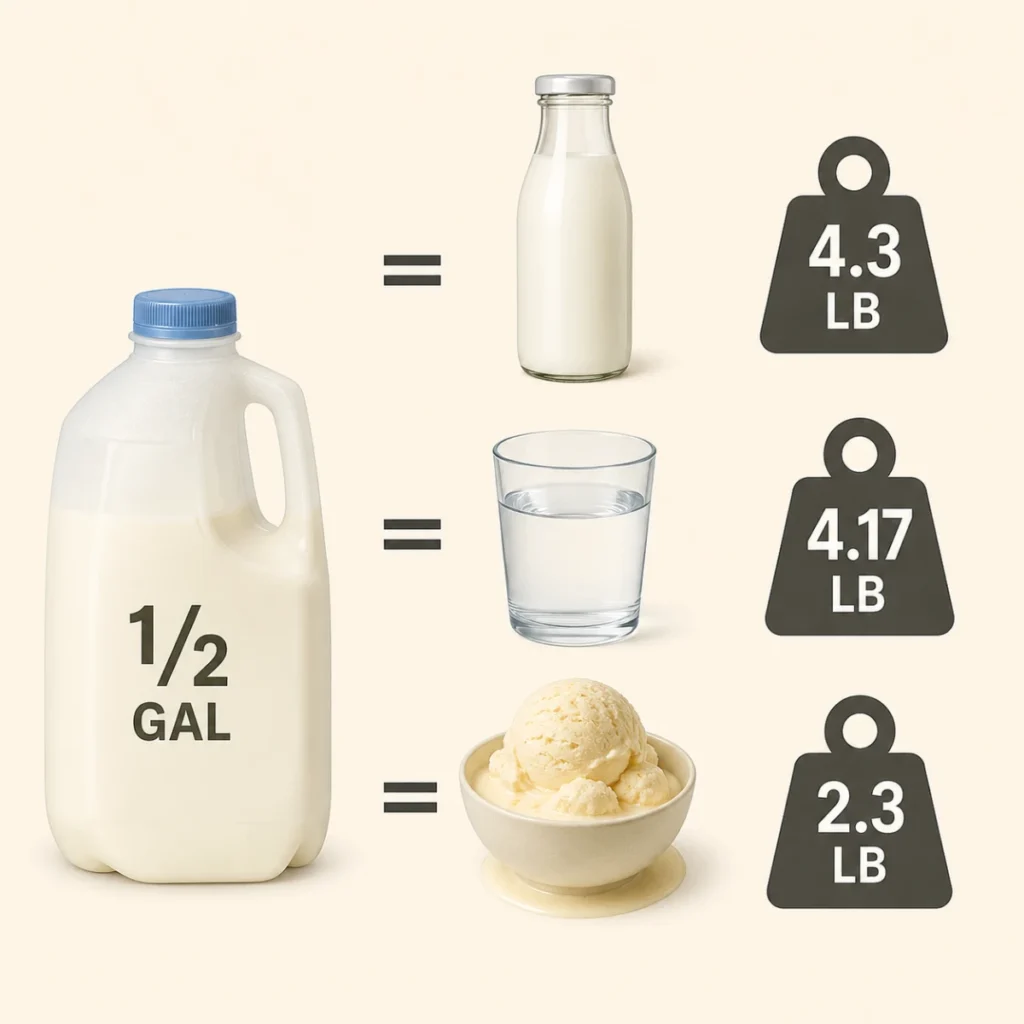 how-much-does-a-half-gallon-weigh