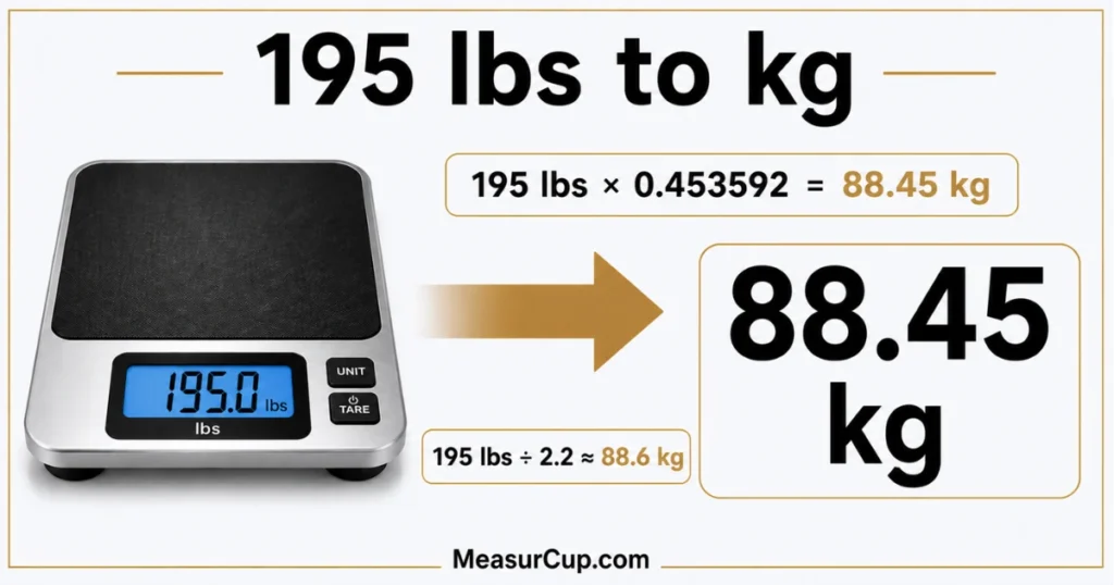 195 lbs to kg