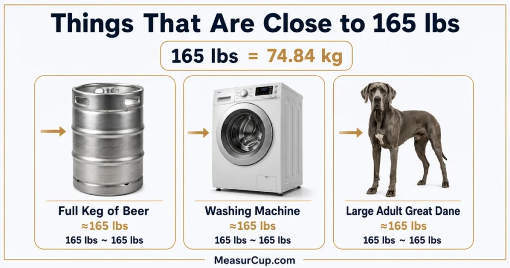 Objects That Weigh 165 Lbs