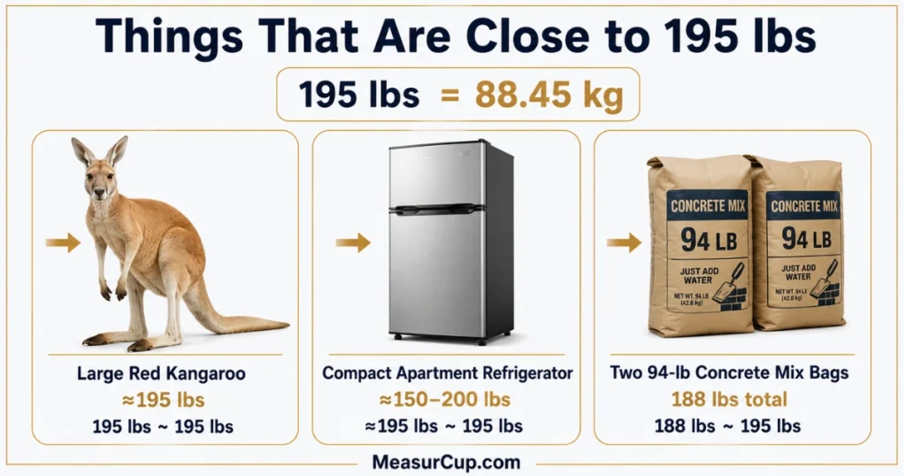 Objects That Weigh 195 Lbs