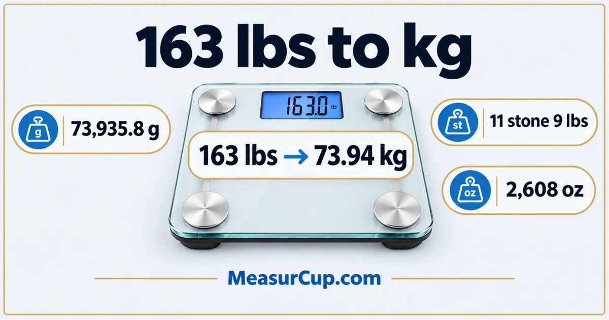 163 Lbs to Kg