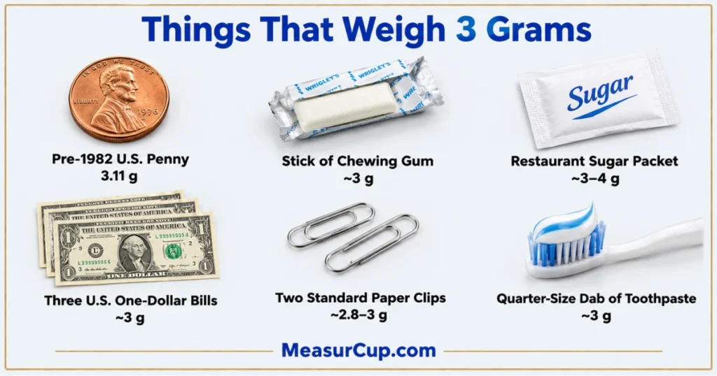 Objects That Weigh 3 Grams