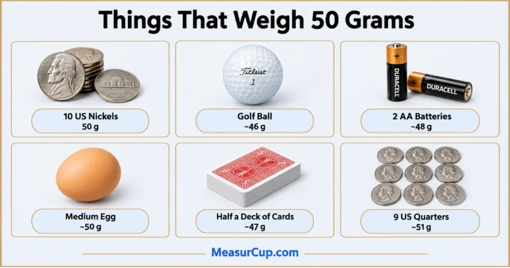 Objects That Weigh 50 Grams