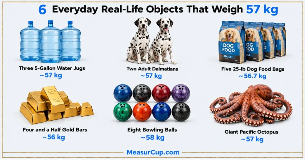 Objects That Weigh 57 kg