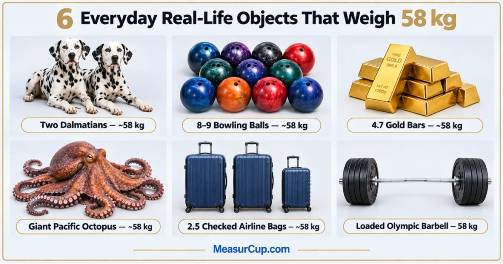 Objects That Weigh 58 kg
